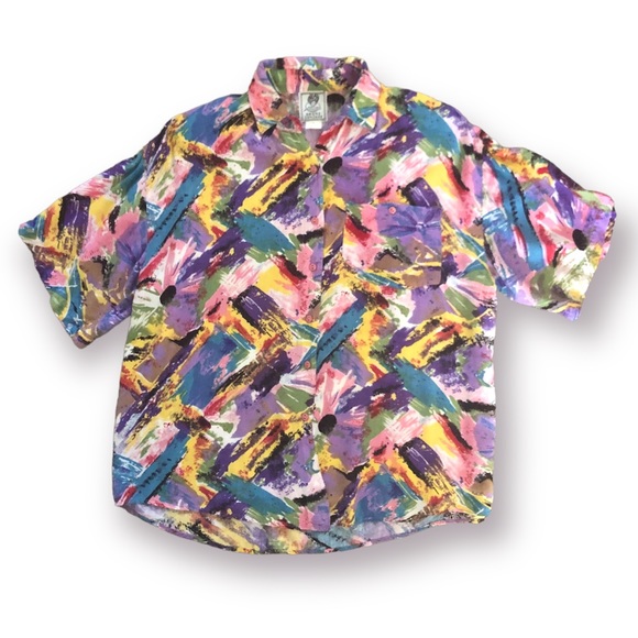 Vintage Short Circuit Short Sleeve Button Down Top - Picture 3 of 5